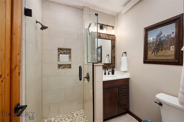 198 E River Rd, Emigrant, MT 59027 - full bath with a stall shower, vanity, and toilet