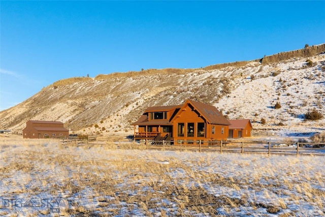 198 E River Rd, Emigrant, MT 59027 - rear view of house with a mountain view
