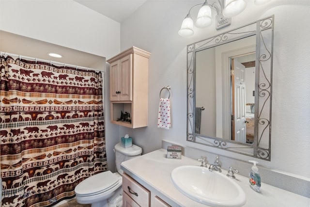 106 Lonesome Dove Rd, Cameron, MT 59720 - bathroom featuring vanity, toilet, and a shower with curtain