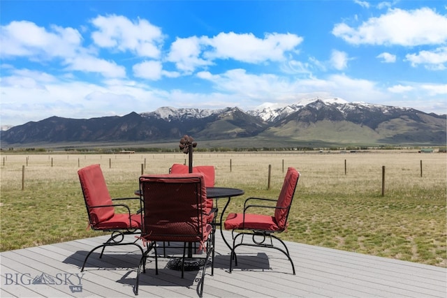 106 Lonesome Dove Rd, Cameron, MT 59720 - wooden deck featuring a mountain view and a view of countryside