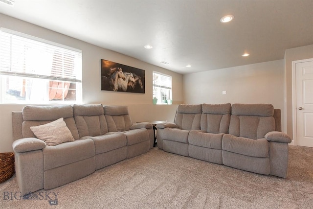 2008 Avocet Ct, Belgrade, MT 59714 - living room featuring carpet and recessed lighting