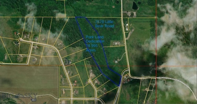 2178 Little Bear Rd, Gallatin Gateway, MT 59730 - aerial view of property's location featuring property boundaries highlighted