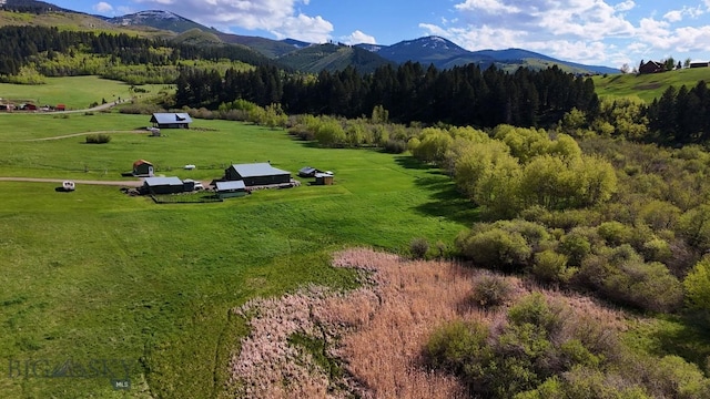 2178 Little Bear Rd, Gallatin Gateway, MT 59730 - mountain view featuring rural landscape and a forest