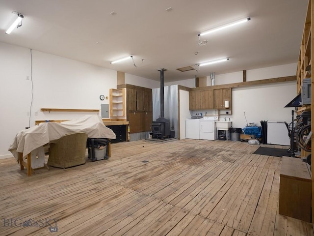 2178 Little Bear Rd, Gallatin Gateway, MT 59730 - interior space with separate washer and dryer, electric panel, and a sink