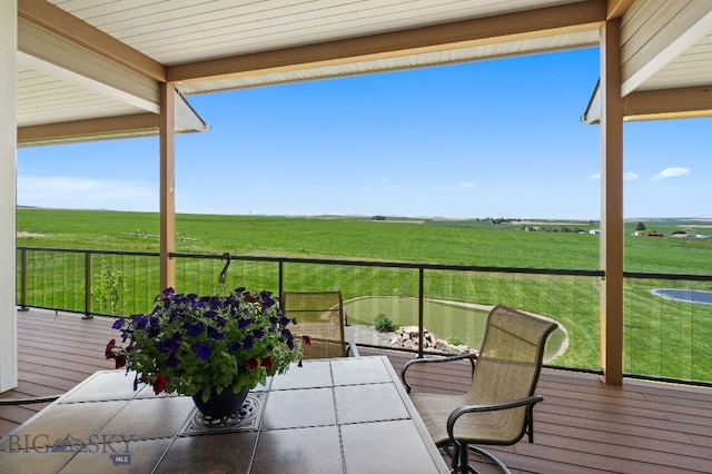 145 Cushing Ln, Manhattan, MT 59741 - wooden terrace featuring a rural view