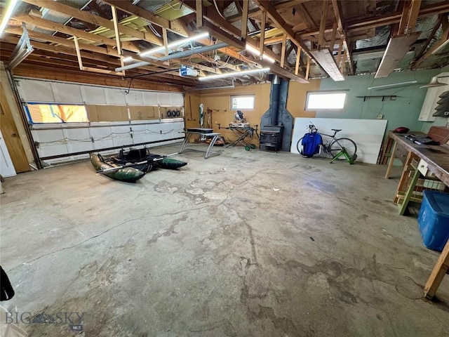 15 S Colorado St, Dillon, MT 59725 - garage with a wood stove