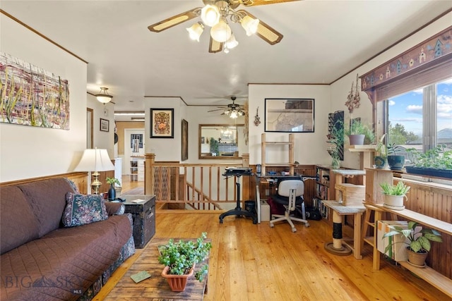 707 Montana St, Belgrade, MT 59714 - living room featuring ceiling fan and hardwood / wood-style flooring