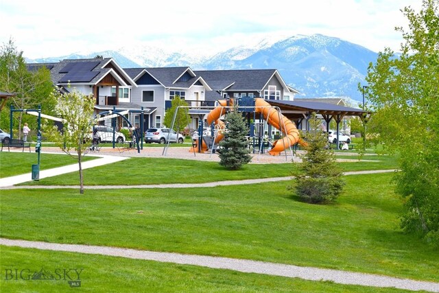5333 Westmorland Dr, Bozeman, MT 59718 - community jungle gym with a lawn and a mountain view