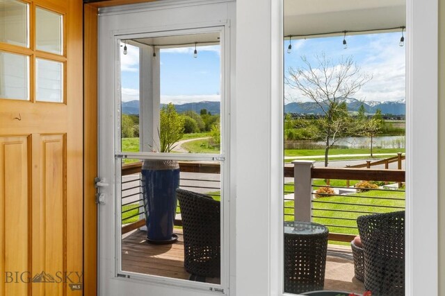 5333 Westmorland Dr, Bozeman, MT 59718 - doorway to outside featuring a mountain view