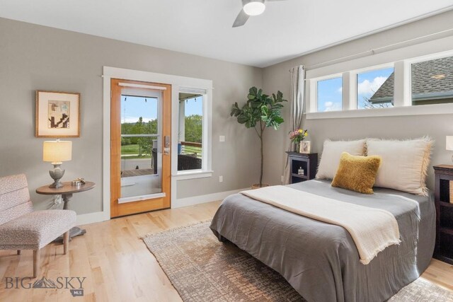 5333 Westmorland Dr, Bozeman, MT 59718 - bedroom with wood finished floors, baseboards, and a ceiling fan