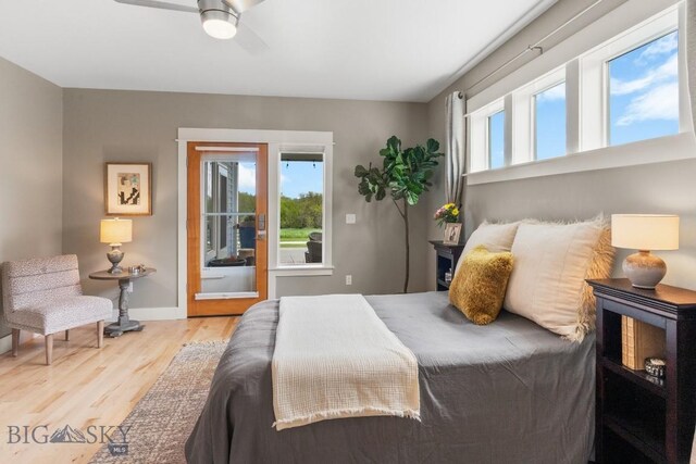 5333 Westmorland Dr, Bozeman, MT 59718 - bedroom featuring wood finished floors, baseboards, and ceiling fan
