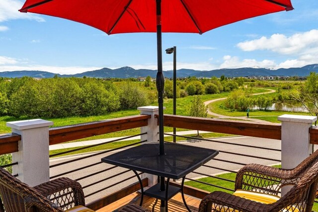 5333 Westmorland Dr, Bozeman, MT 59718 - wooden deck featuring a water and mountain view