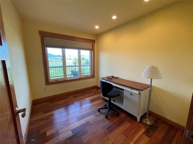 30 Harris Hawk Ct, Dillon, MT 59725 - home office featuring wood finished floors, recessed lighting, and baseboards