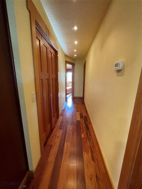 30 Harris Hawk Ct, Dillon, MT 59725 - hall with hardwood / wood-style flooring, recessed lighting, and baseboards