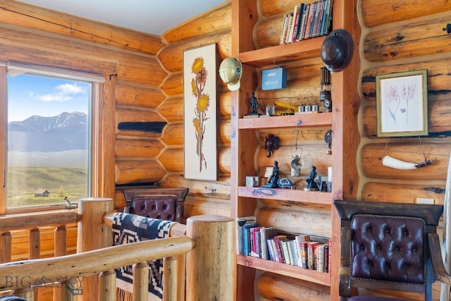 23 Lake Trl, Cameron, MT 59720 - bedroom featuring log walls and a mountain view