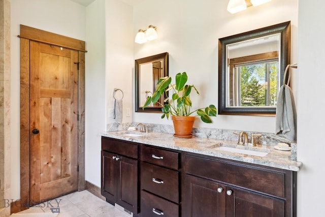 2296 Boylan Rd, Bozeman, MT 59715 - full bathroom with double vanity and tile patterned floors
