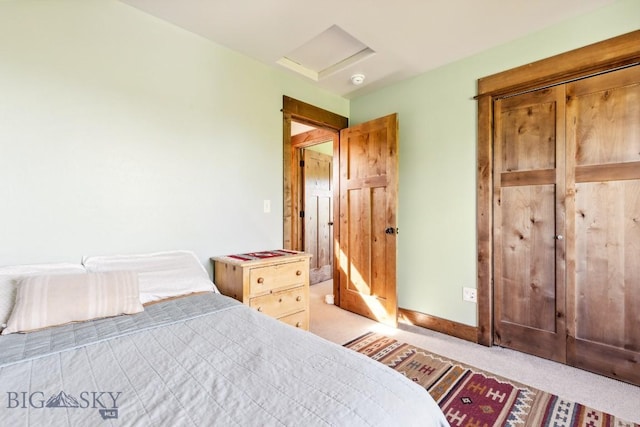 2296 Boylan Rd, Bozeman, MT 59715 - bedroom featuring attic access and carpet flooring
