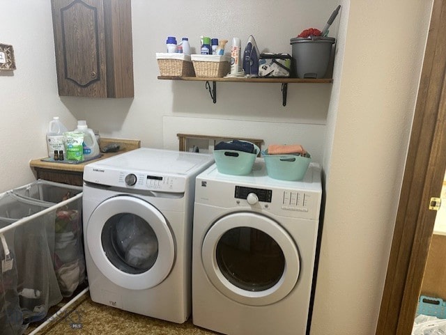 305 Mcewen Dr, Belgrade, MT 59714 - washroom featuring independent washer and dryer and cabinet space