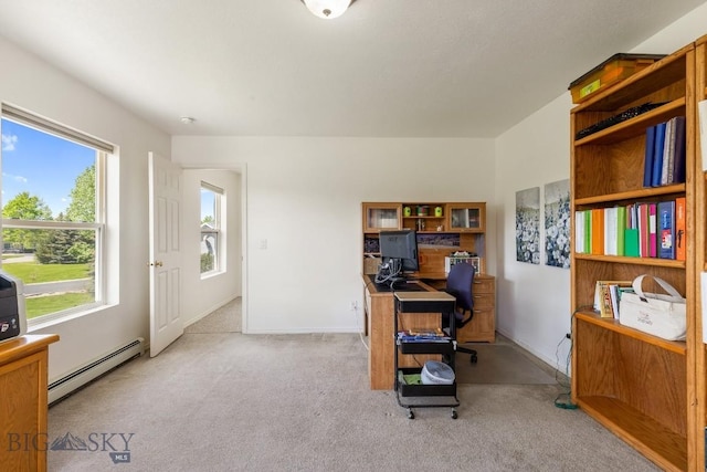193 Lucille Ln, Bozeman, MT 59718 - carpeted office featuring a baseboard radiator, healthy amount of natural light, and baseboards