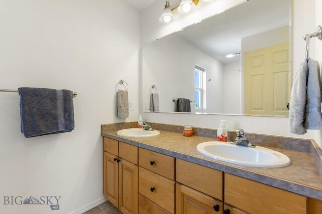 193 Lucille Ln, Bozeman, MT 59718 - full bathroom with double vanity and tile patterned floors