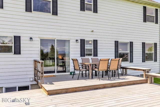 193 Lucille Ln, Bozeman, MT 59718 - wooden terrace with outdoor dining space