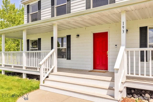 193 Lucille Ln, Bozeman, MT 59718 - view of exterior entry featuring covered porch