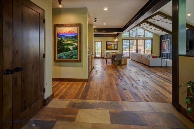 65 Triple Tree Ln, Bozeman, MT 59715 - hallway featuring wood finished floors, baseboards, and recessed lighting