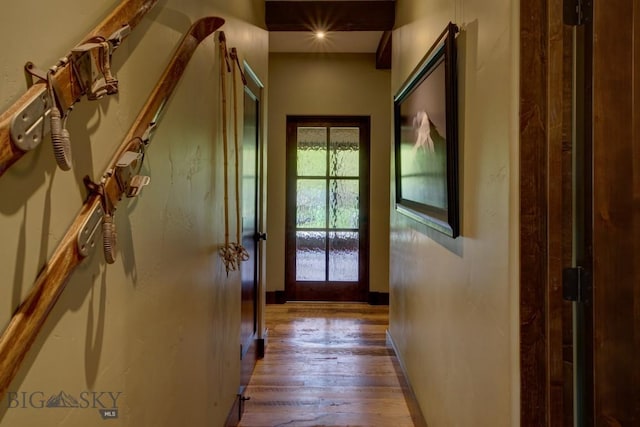 65 Triple Tree Ln, Bozeman, MT 59715 - entryway with hardwood / wood-style floors and baseboards