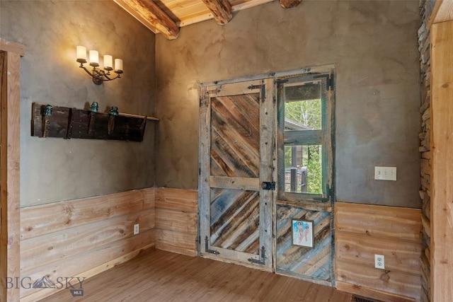 1511 Mt Highway 287, Virginia City, MT 59755 - interior space with beamed ceiling and wood finished floors