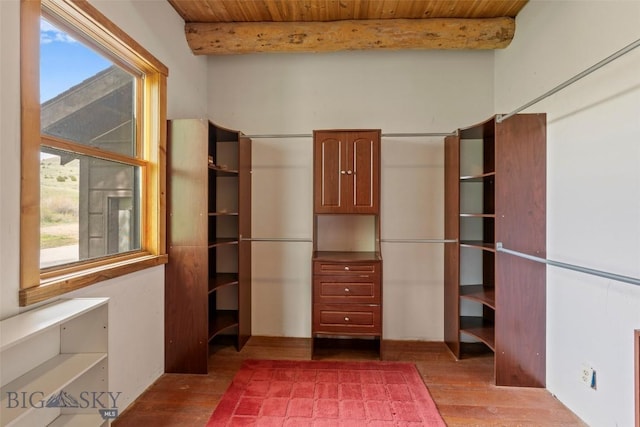 1511 Mt Highway 287, Virginia City, MT 59755 - spacious closet with wood finished floors and beamed ceiling