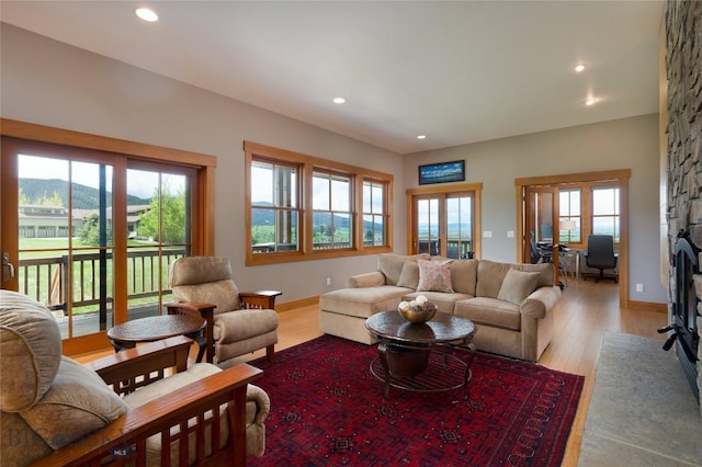 101 Columbine Ct, Bozeman, MT 59715 - living area with light wood-style flooring, a desk, recessed lighting, and baseboards