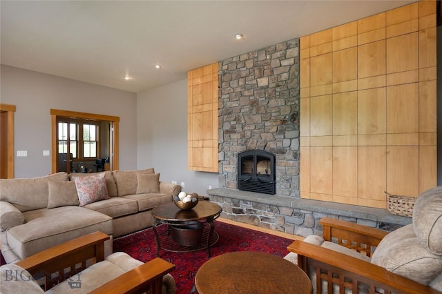 101 Columbine Ct, Bozeman, MT 59715 - living room with a fireplace and recessed lighting