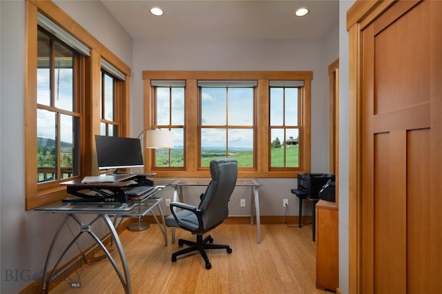 101 Columbine Ct, Bozeman, MT 59715 - office space with light wood-style flooring, recessed lighting, and baseboards