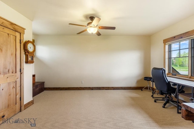 171 Brave Heart Loop, Bozeman, MT 59718 - carpeted office with ceiling fan and baseboards