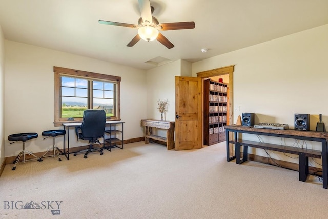 171 Brave Heart Loop, Bozeman, MT 59718 - carpeted office space with a ceiling fan and baseboards