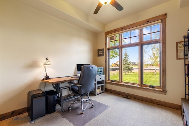 171 Brave Heart Loop, Bozeman, MT 59718 - carpeted office space with a ceiling fan and baseboards