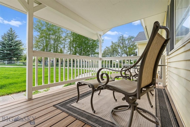 125 N Pheasant Dr, Bozeman, MT 59718 - wooden terrace featuring a yard