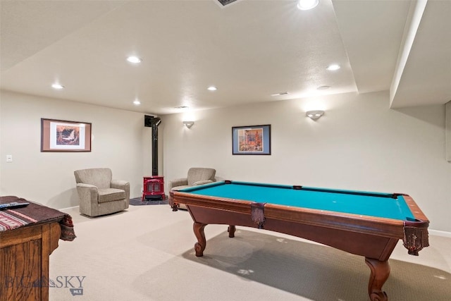 125 N Pheasant Dr, Bozeman, MT 59718 - rec room featuring carpet, billiards table, recessed lighting, and baseboards