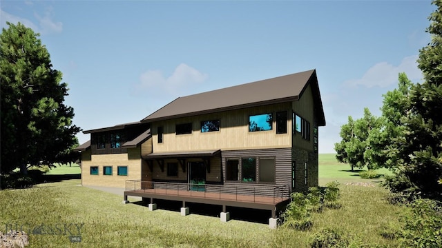 715 Colters Run Loop Lot 25, Gallatin Gateway, MT 59730 - back of property featuring a yard and a balcony