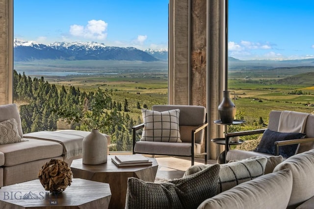 405 Swayback Rd, Mcallister, MT 59740 - sunroom featuring a mountain view and a view of countryside