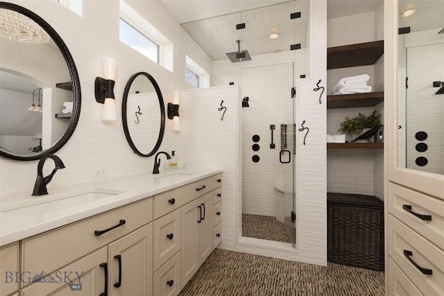 45 Cutthroat Trout, Big Sky, MT 59716 - full bathroom with a stall shower and double vanity
