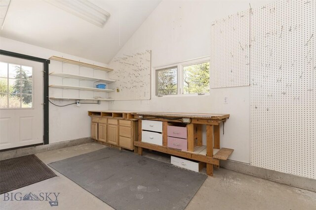 45 Cutthroat Trout, Big Sky, MT 59716 - misc room with concrete flooring and high vaulted ceiling