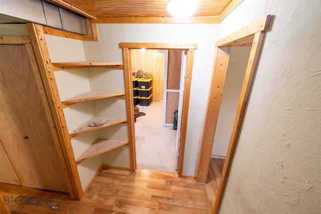 411 W Railroad Ave N, Manhattan, MT 59741 - hall with light wood-type flooring and wooden ceiling
