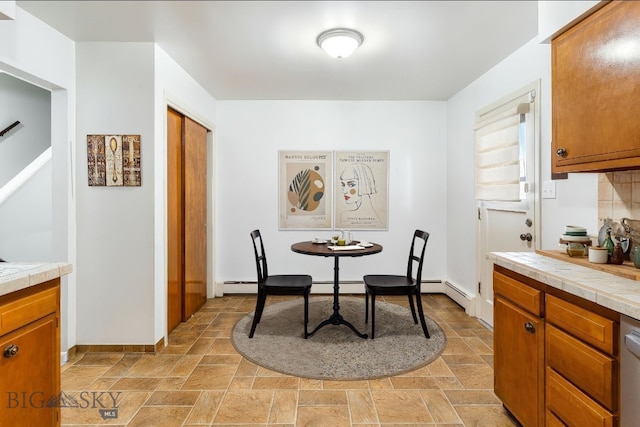 2040 Adams, Butte, MT 59701 - dining space featuring light stone finish floors and baseboards