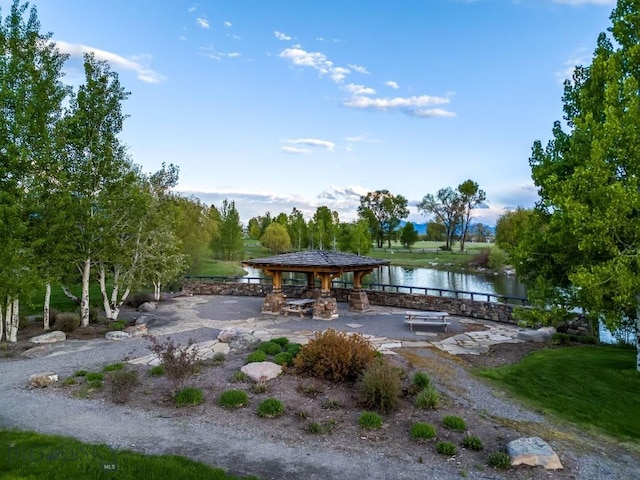306 Glenbrook Ln, Belgrade, MT 59714 - exterior space with a gazebo and a water view