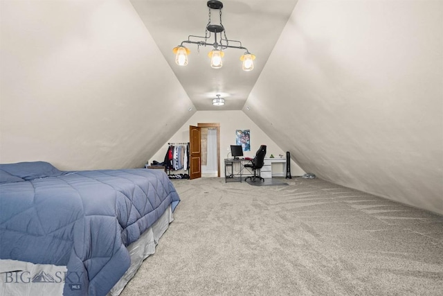 306 Glenbrook Ln, Belgrade, MT 59714 - bedroom with light colored carpet and vaulted ceiling