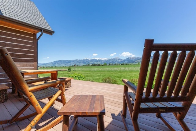 306 Glenbrook Ln, Belgrade, MT 59714 - deck featuring a mountain view and a view of countryside