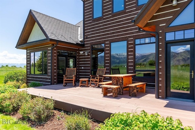 306 Glenbrook Ln, Belgrade, MT 59714 - wooden deck featuring a mountain view