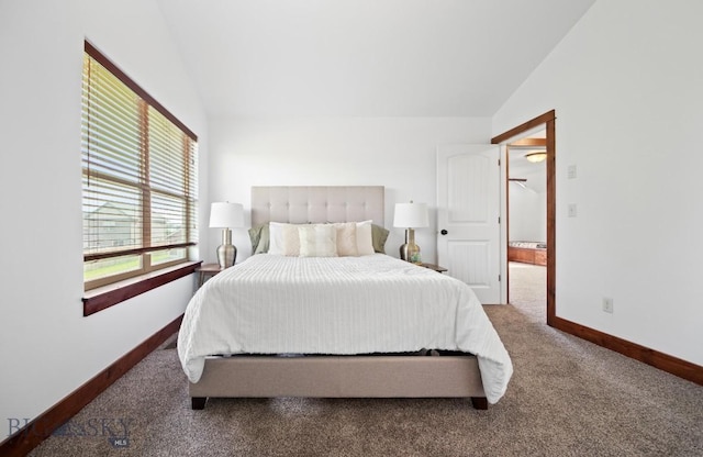 4068 Opal St, Bozeman, MT 59718 - carpeted bedroom with vaulted ceiling and baseboards