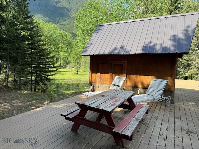 14 Ken Dan, Mcleod, MT 59052 - deck with a forest view and an outbuilding